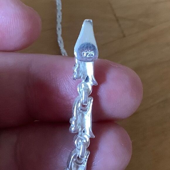 𝅺sterling SILVER 925 WHITE ZIRCON NECKLACE/BRACELET WOMAN SET​ - Picture 4 of 14